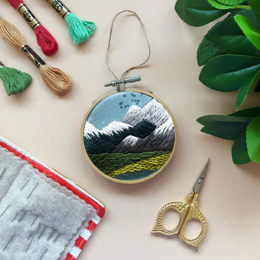 Pacific Northwest Landscape Ornament Embroidery Kit - Beginner