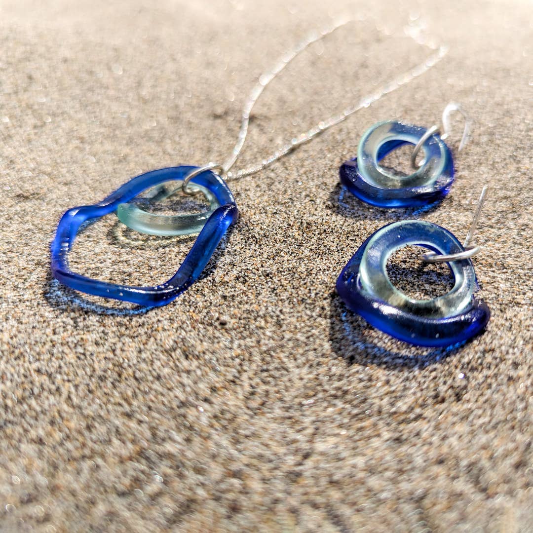 Sea & Sky Wave Double Pendant Cobalt