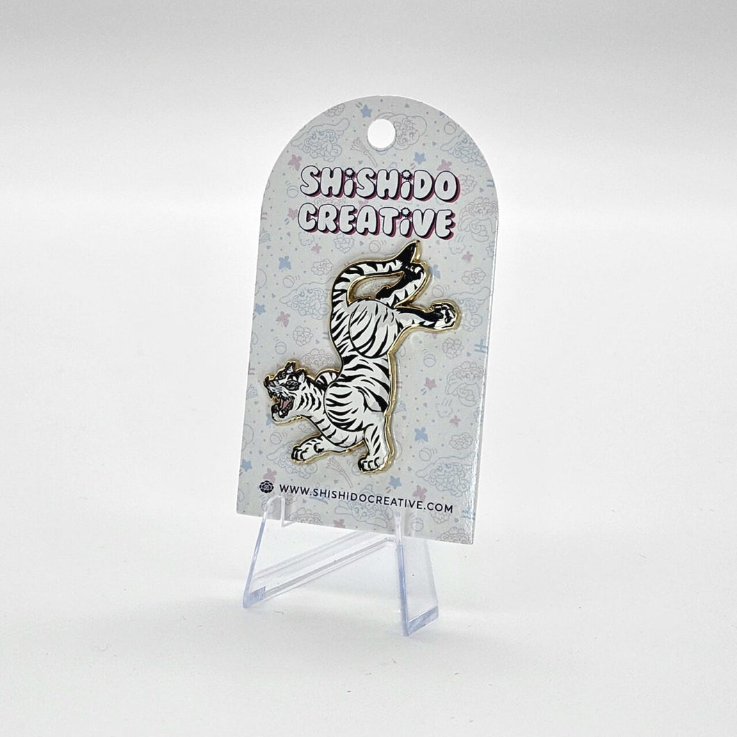 White Tiger Enamel Pin