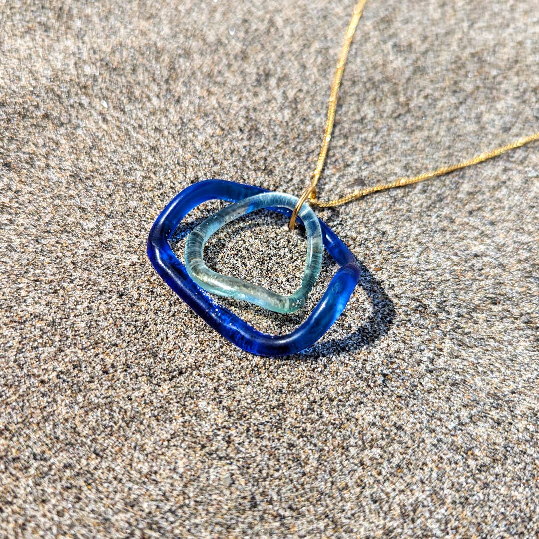 Sea & Sky Wave Double Pendant Cobalt