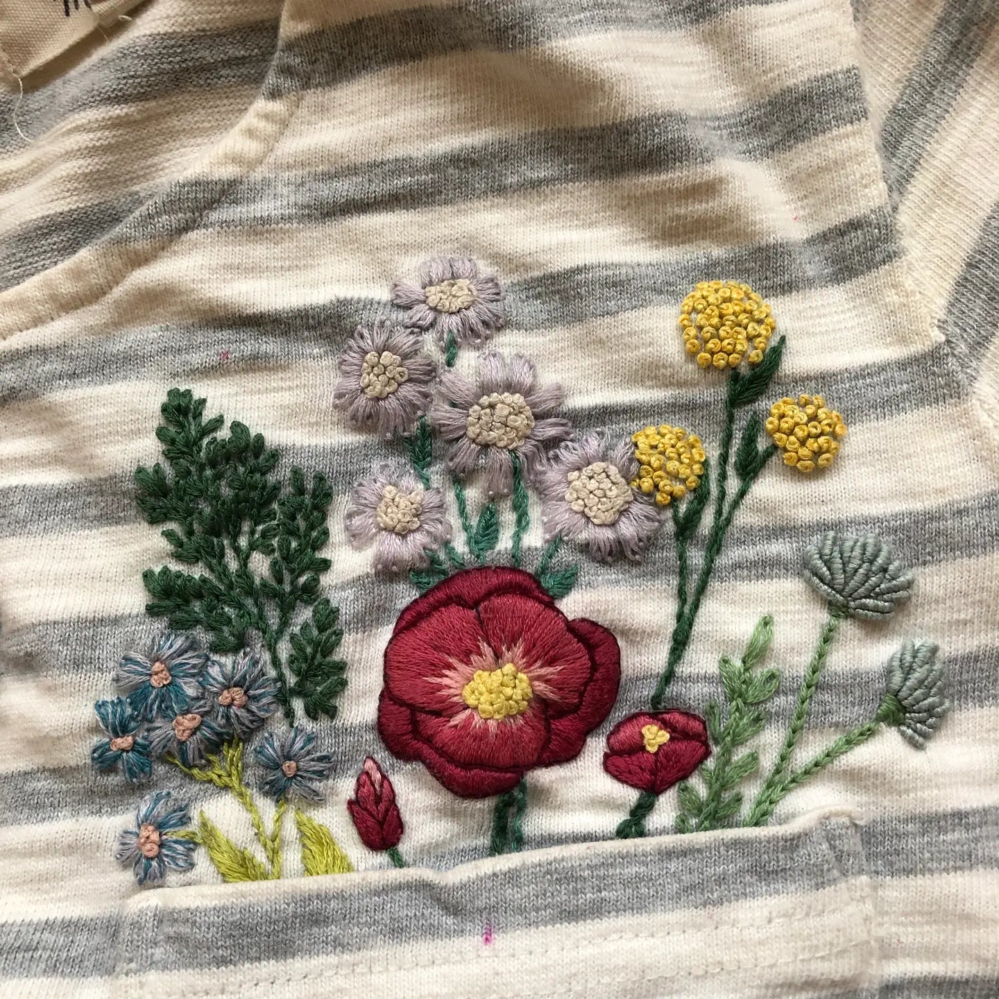 Peel, Stick and Stitch Embroidery Patterns - Wildflowers