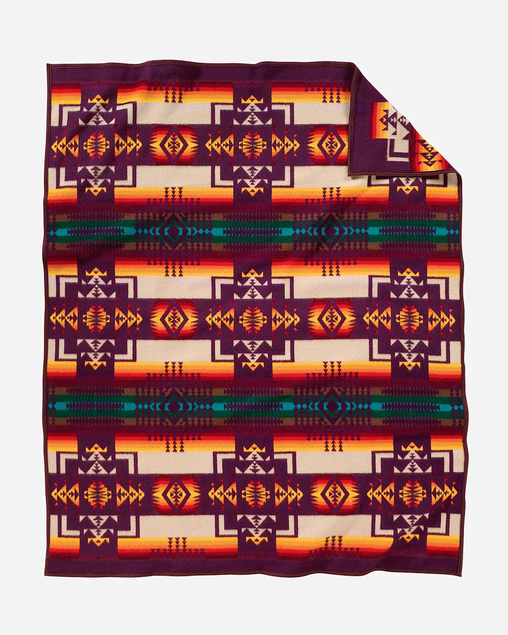 Chief Joseph Jacquard Robe Blanket; Maroon