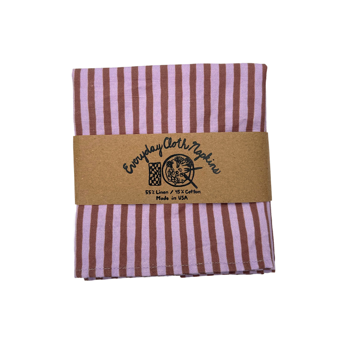 Linen/Cotton Cloth Napkins (Set of 4) - Garden Stripe