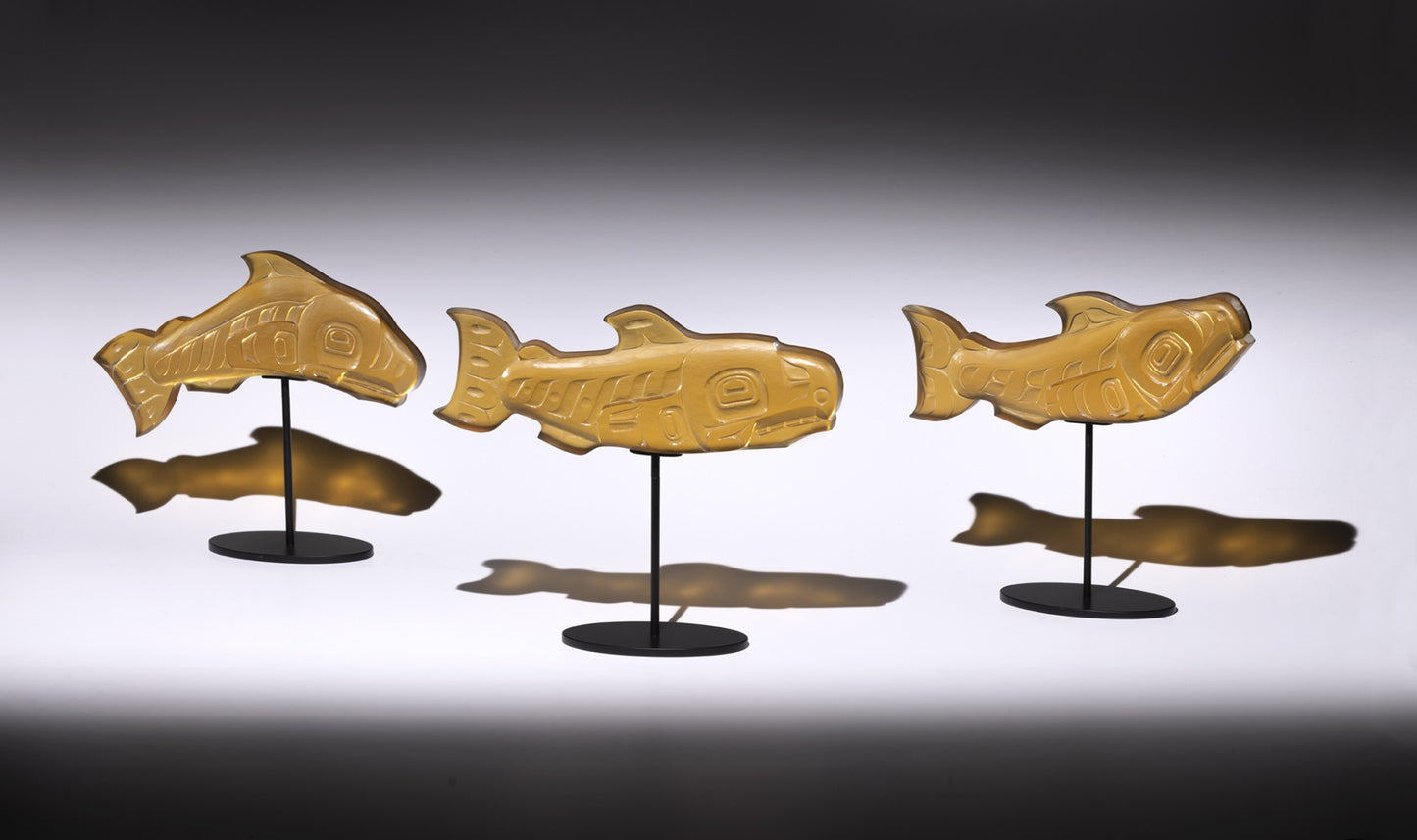 Salmon (straight tail) - Cast Glass Sculpture