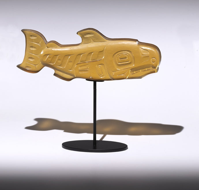 Salmon (straight tail) - Cast Glass Sculpture