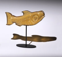 Salmon (tail up) - Cast Glass Sculpture