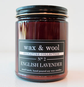 Wax & Wool - 9oz Pure Soy Wax Candle in Glass Jar with Lid