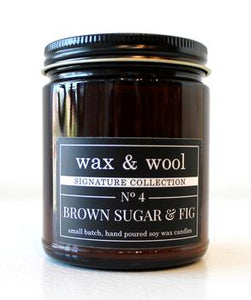 Wax & Wool - 9oz Pure Soy Wax Candle in Glass Jar with Lid